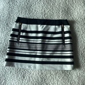 River Island Black White Mono Stripe Skirt size 8